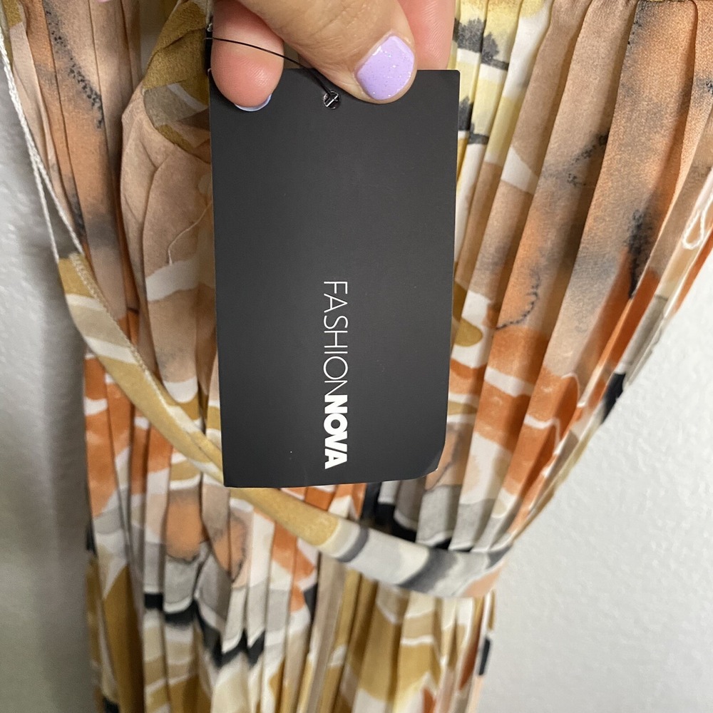 Fashion Nova Rayne Sleeveless Maxi Dress 3X Rust Abstract Print NWT Plus Size - Picture 10 of 14